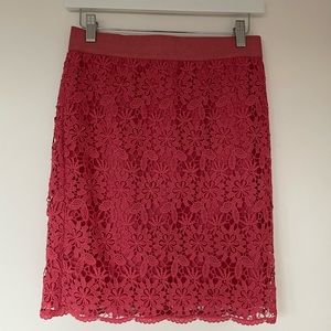 Ann Taylor Floral Crochet Lace Skirt - Size 4P